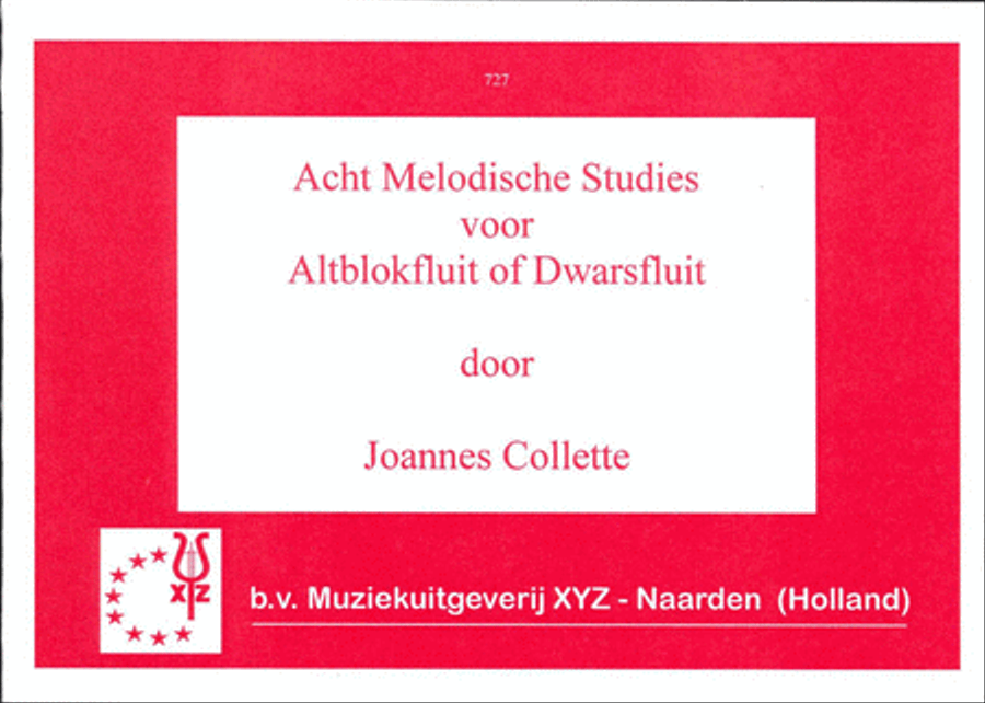 8 Melodische Studies 1 8 Melodische Studies 1 Alto Recorder scores gallery preview page 1