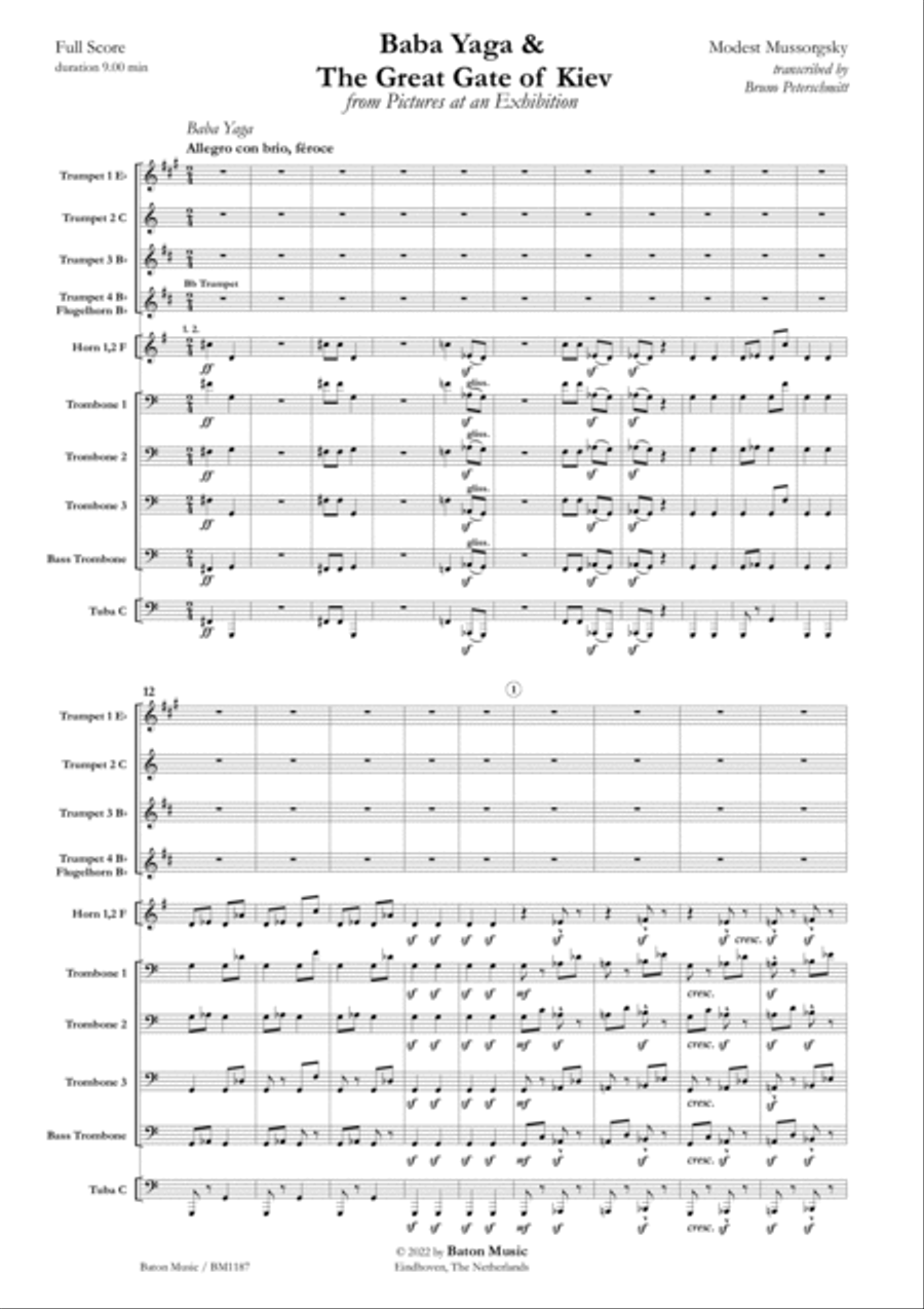 Baba Yaga and The Great Gate of Kiev Brass Ensemble scores gallery preview page 2
