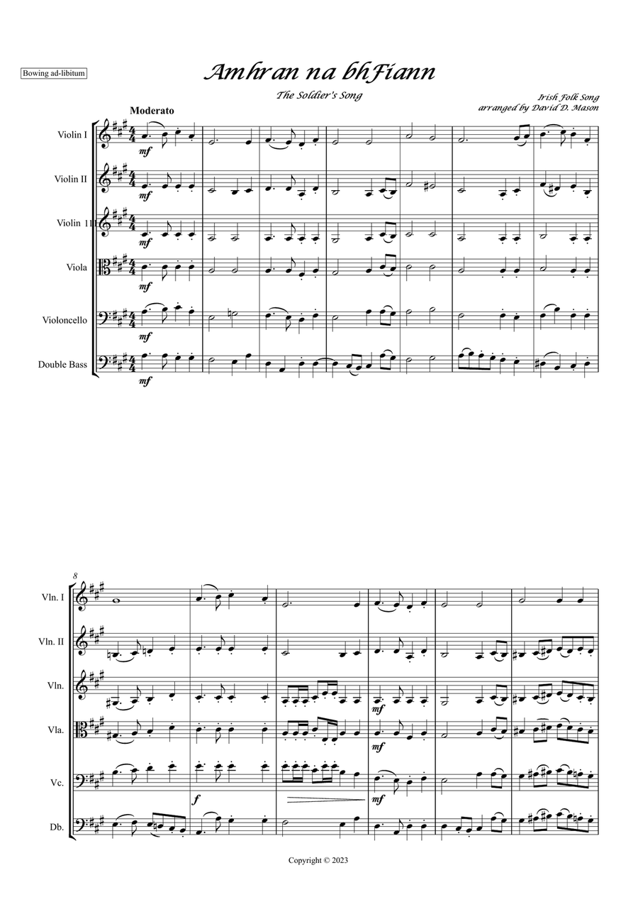 Amhràn na bhFiann String Quintet scores gallery preview page 2