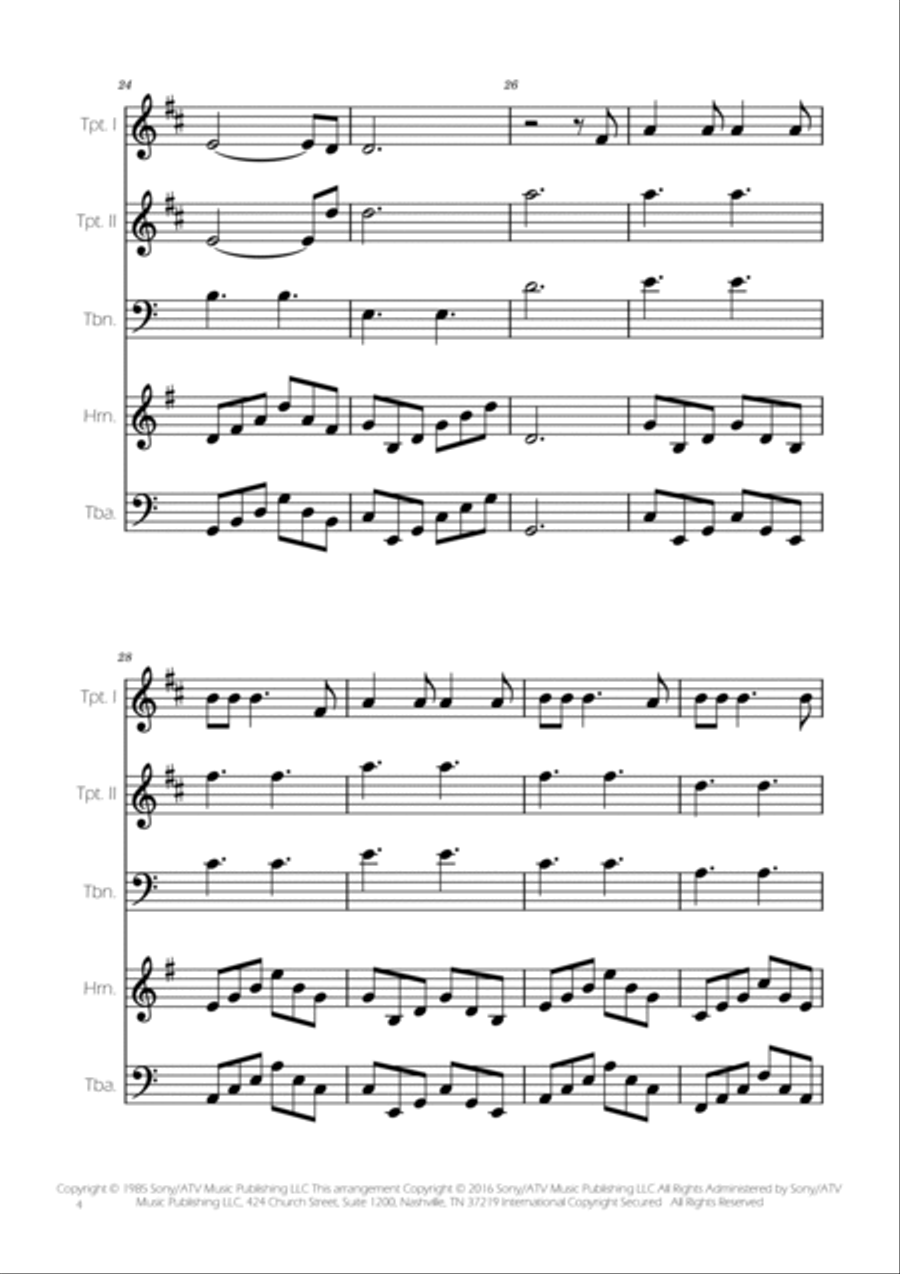 Hallelujah Brass Quintet scores gallery preview page 4