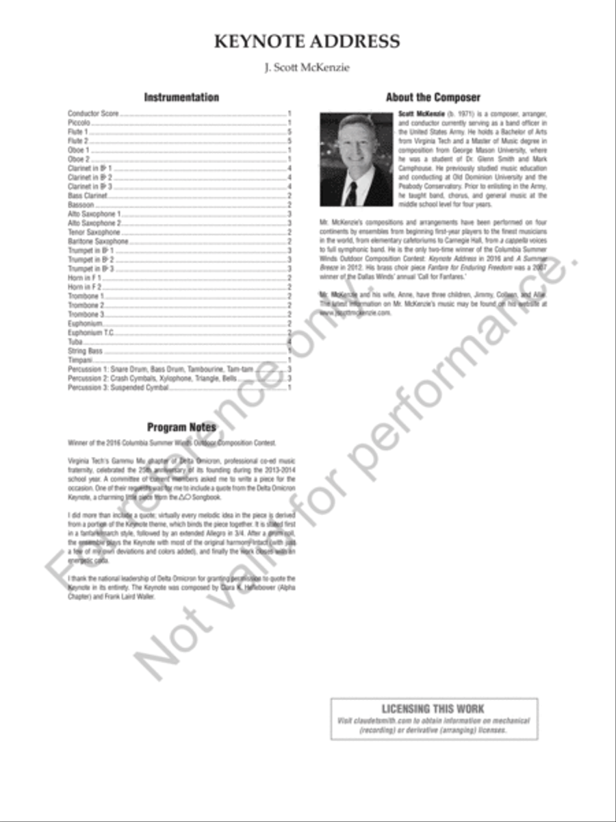 Keynote Address Concert Band scores gallery preview page 3