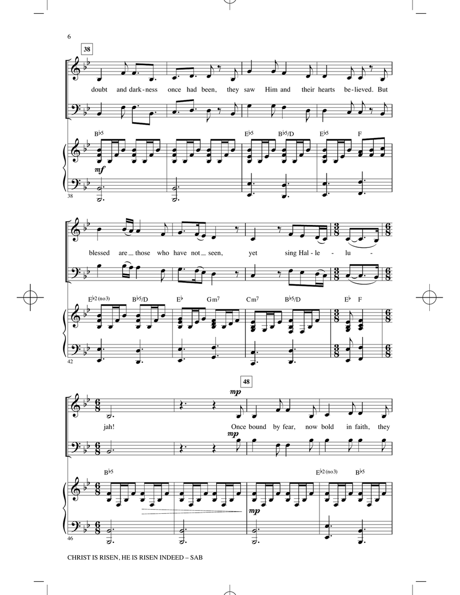 Christ Is Risen, He Is Risen Indeed (arr. James Koerts) 3-Part scores gallery preview page 5
