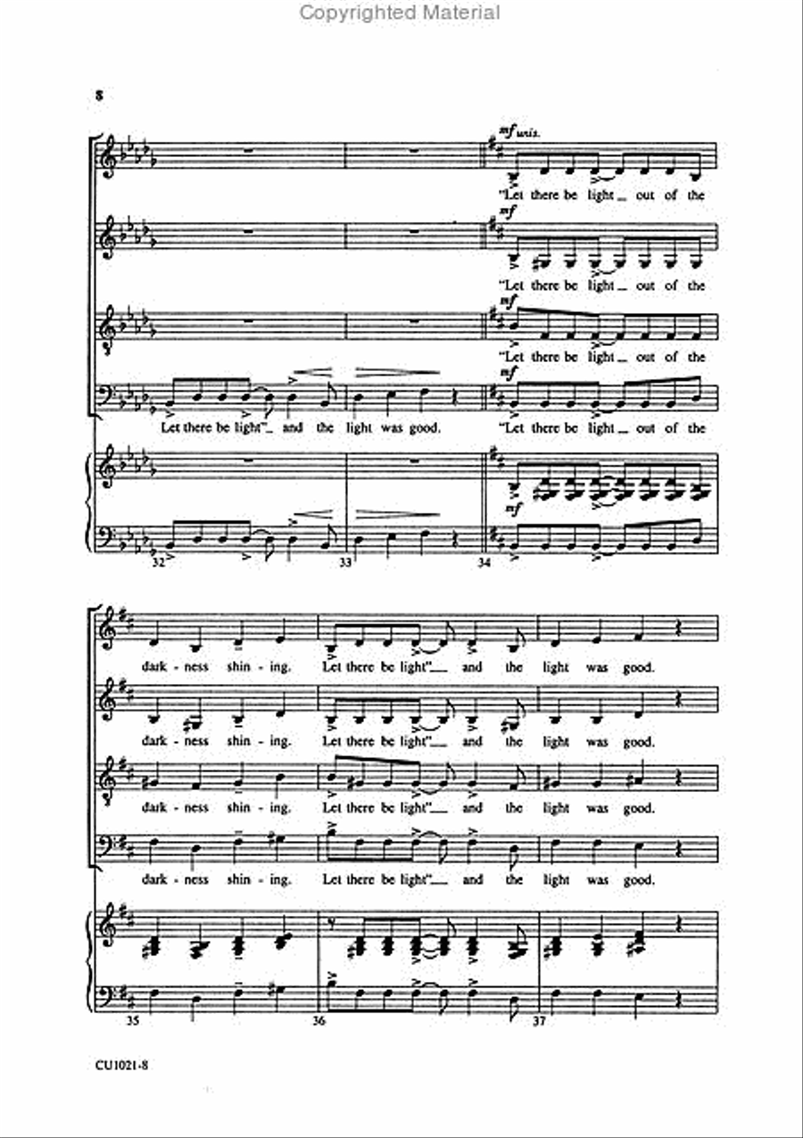 Let There Be Light - SATB SSAATTBB scores gallery preview page 4