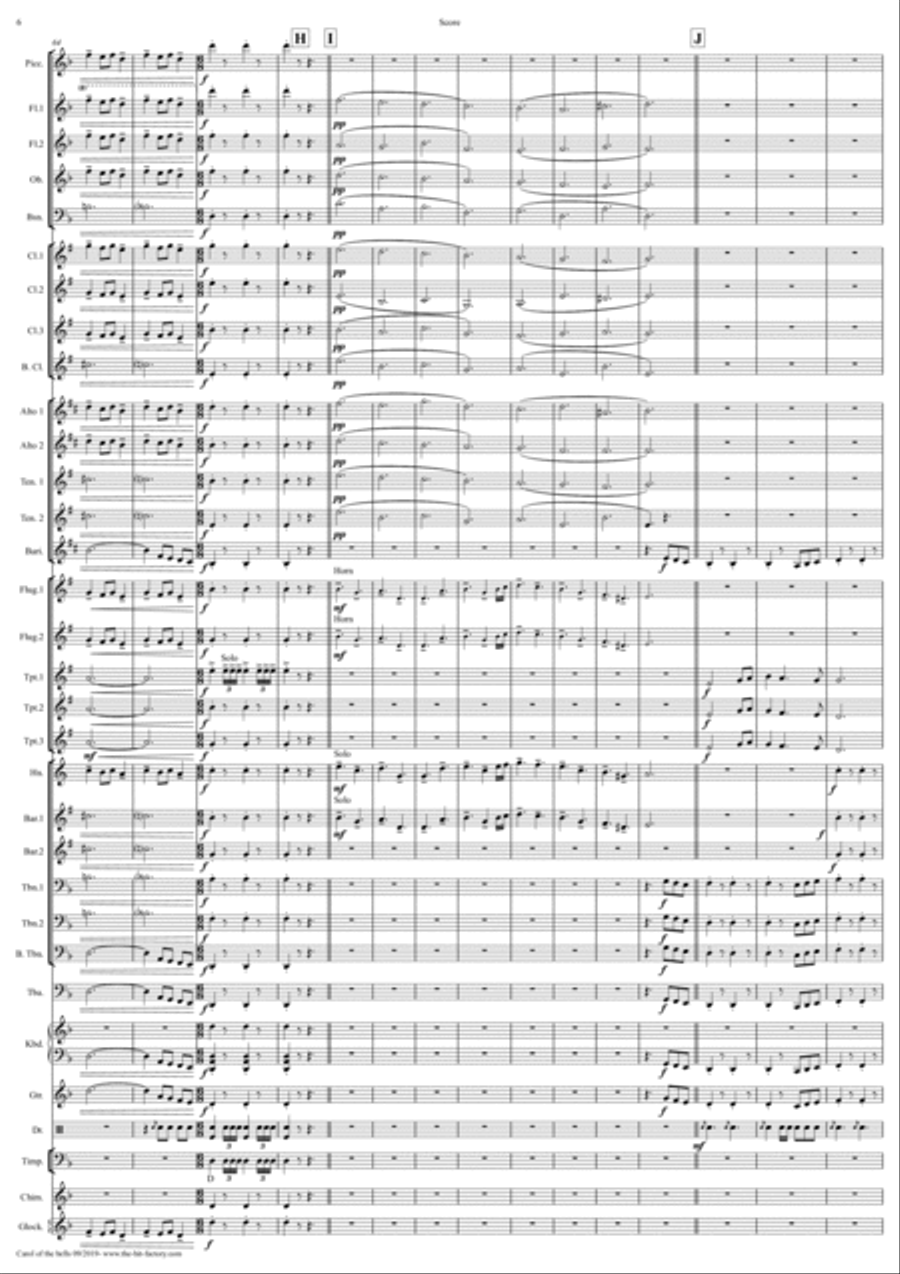 Carol of the Bells - Pentatonix style - Concert Band Concert Band scores gallery preview page 6