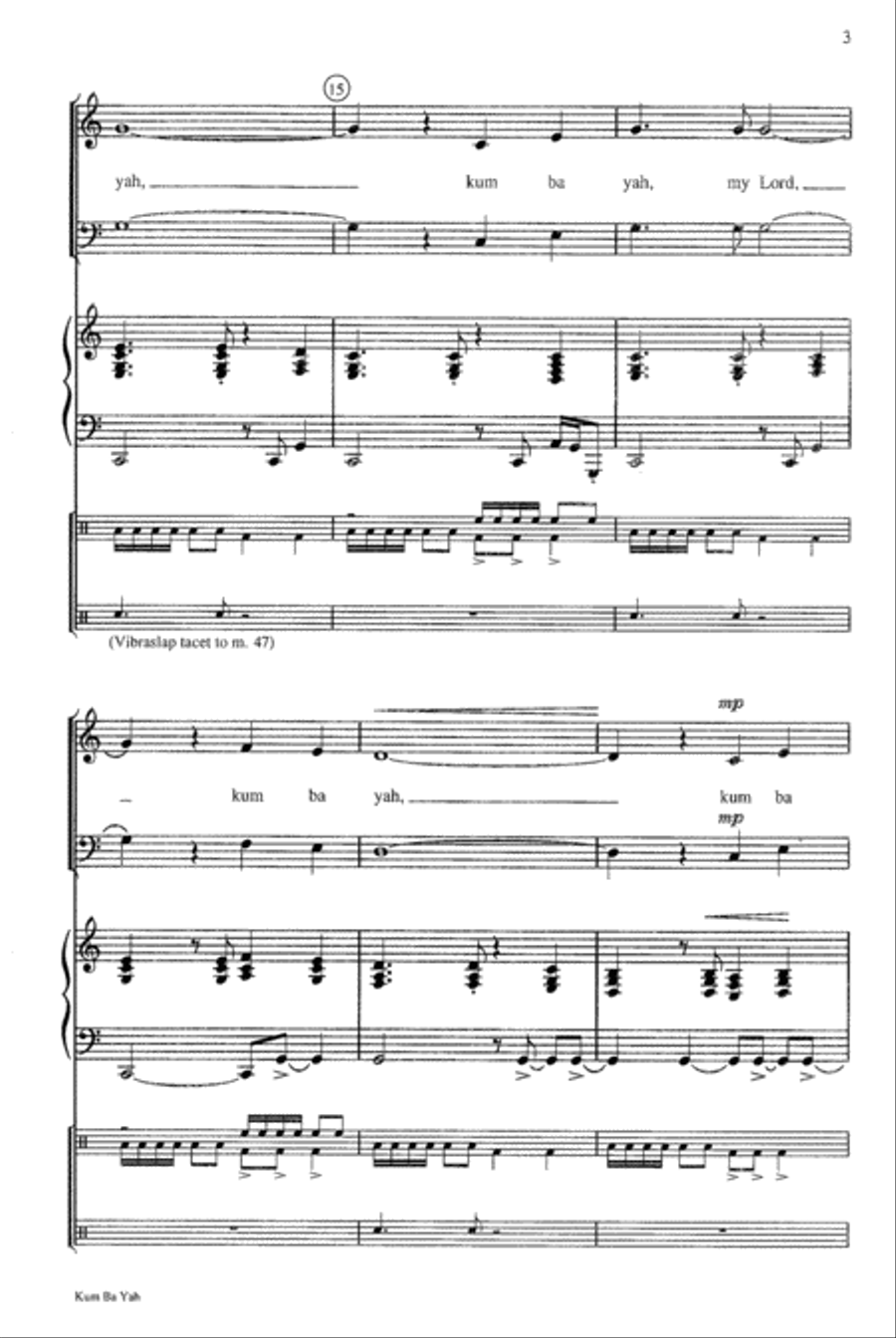 Kum Ba Yah 4-Part scores gallery preview page 3
