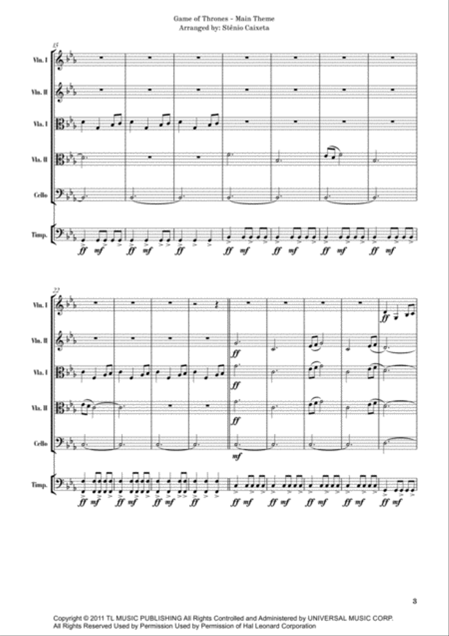 Game Of Thrones String Quintet scores gallery preview page 5