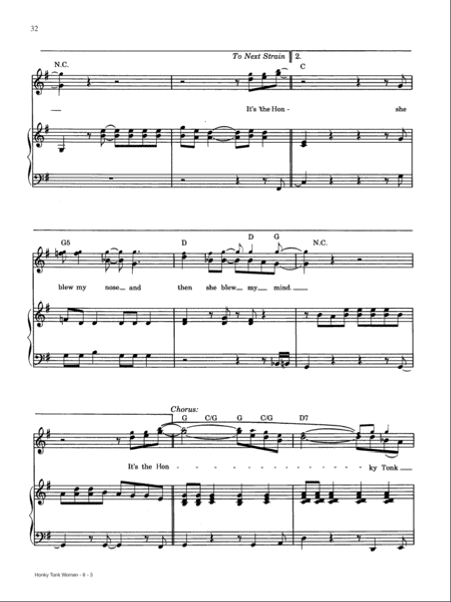 Honky Tonk Women Honky Tonk Women Piano, Vocal, Guitar scores gallery preview page 3