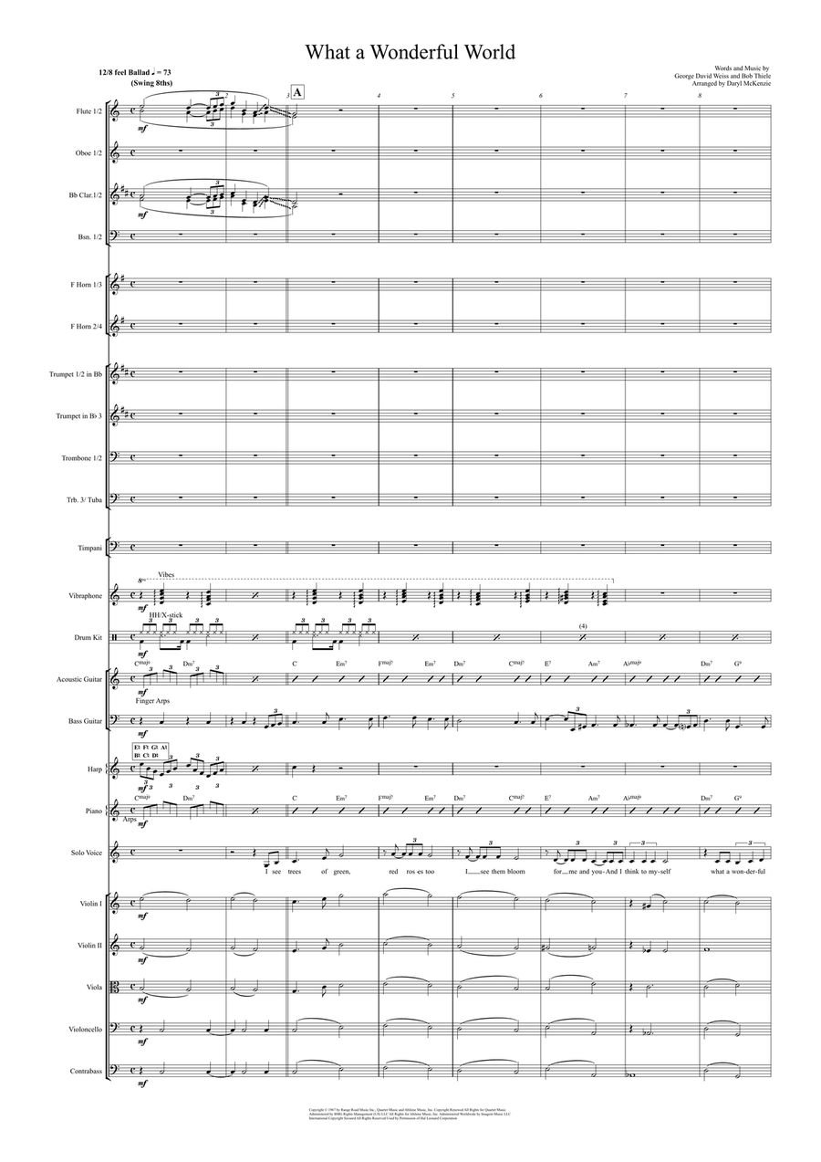 What A Wonderful World Full Orchestra scores gallery preview page 1