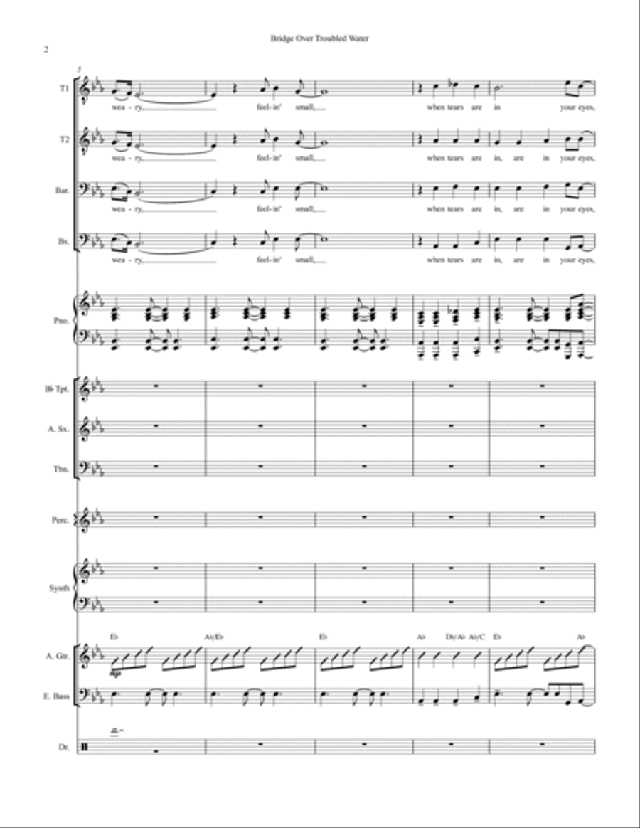 Bridge Over Troubled Water Large Ensemble scores gallery preview page 2