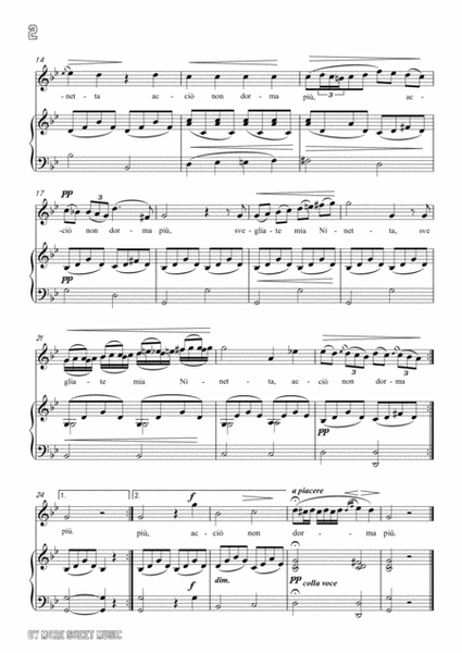 Pergolesi - Nina in G minor for voice and piano