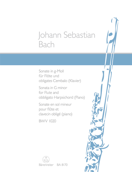 Johann Sebastian Bach  : Sonate pour flute et clavecin oblige (piano) g minor, BWV 1020