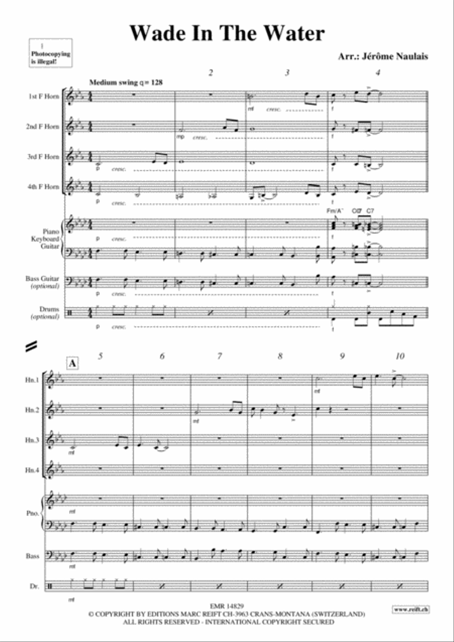 Wade In The Water Horn scores gallery preview page 3