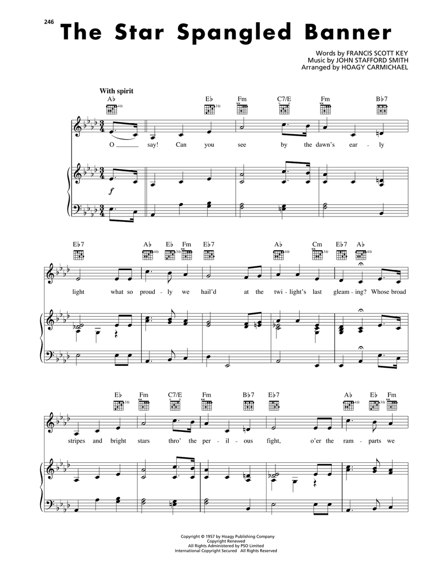 The Star-Spangled Banner The Star-Spangled Banner Piano, Vocal, Guitar scores gallery preview page 1