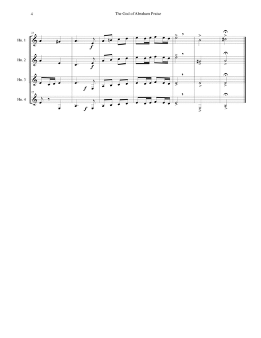 "The God of Abraham Praise" (LEONI) for horn quartet image number null