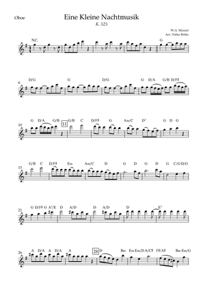 Eine kleine Nachtmusik (W.A. Mozart) for Oboe Solo with Chords (Simplified)