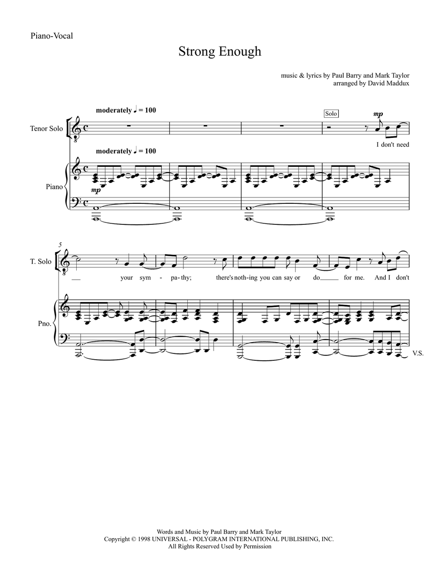 Strong Enough TTBB scores gallery preview page 1