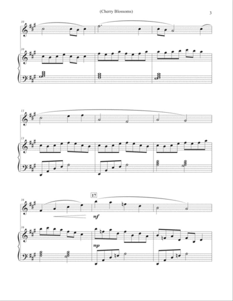 Cherry Blossoms - Flute & Piano Flute Solo scores gallery preview page 3
