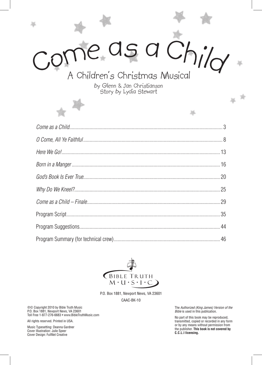 Come As A Child - Christmas Cantata SA scores gallery preview page 3