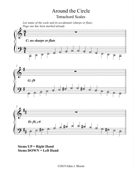 Around the Circle: Tetrachords Scales for Piano