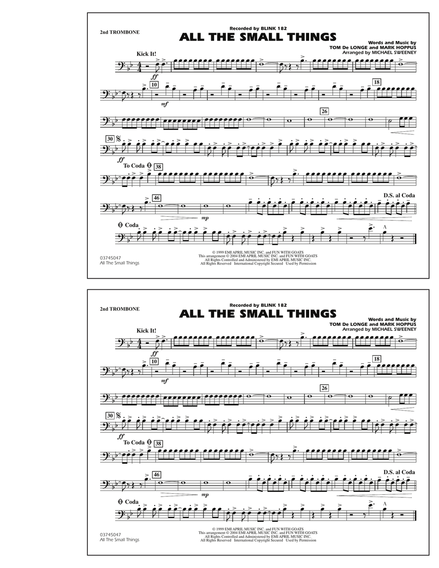 All The Small Things - 2nd Trombone