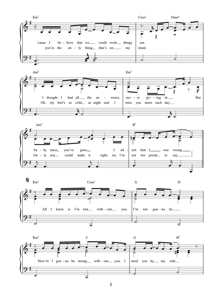 Lost Without You Lost Without You Piano Solo scores gallery preview page 2