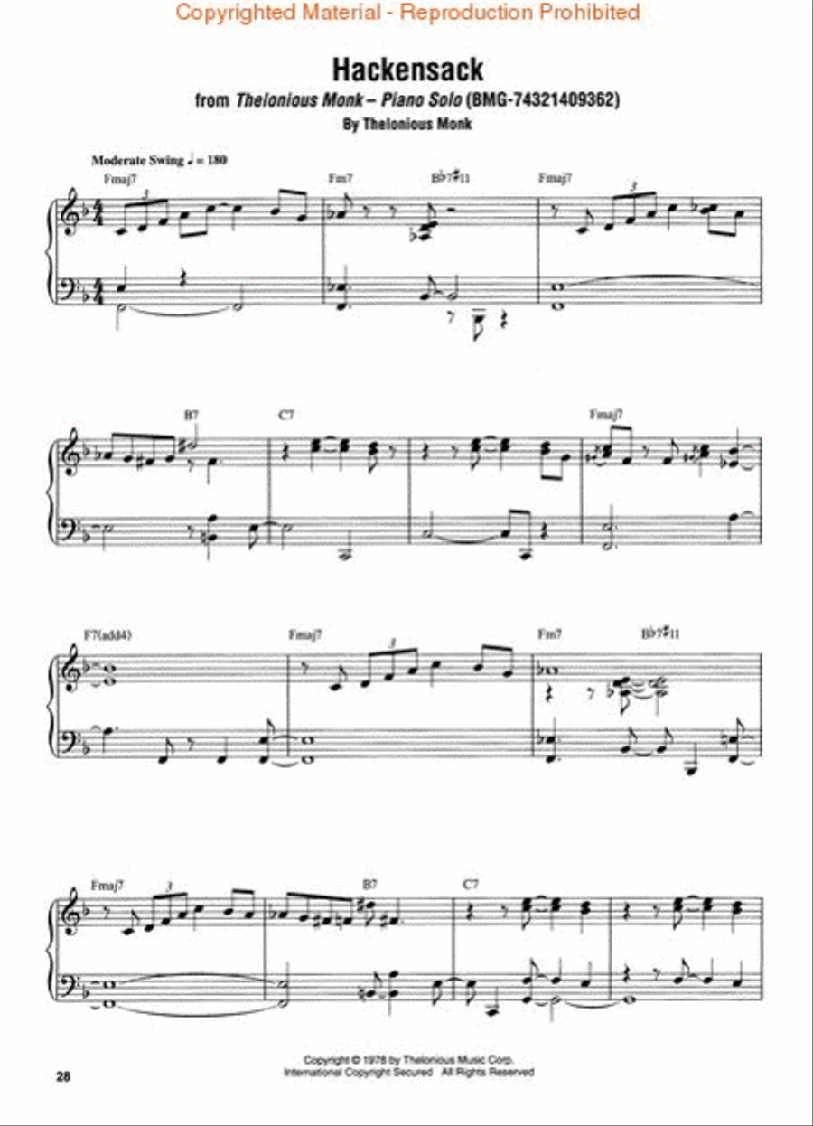 Thelonious Monk – Collection Piano scores gallery preview page 4