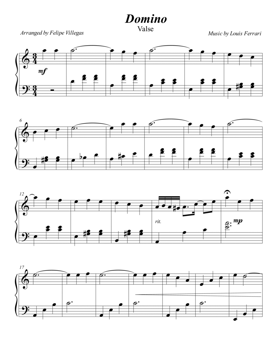 Domino Piano Solo scores gallery preview page 1
