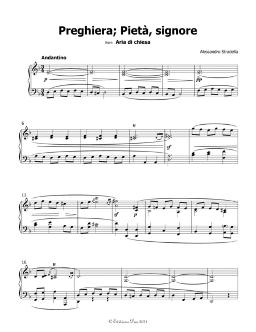 Preghiera;Pieta,signore,by Stradella,in d minor Voice scores gallery preview page 3