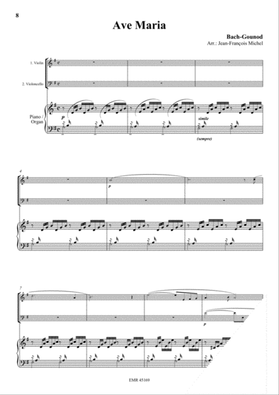 Halleluja (Handel) / Ave Maria (Bach-Gounod) / Trumpet Voluntary (Clarke) Cello scores gallery preview page 4