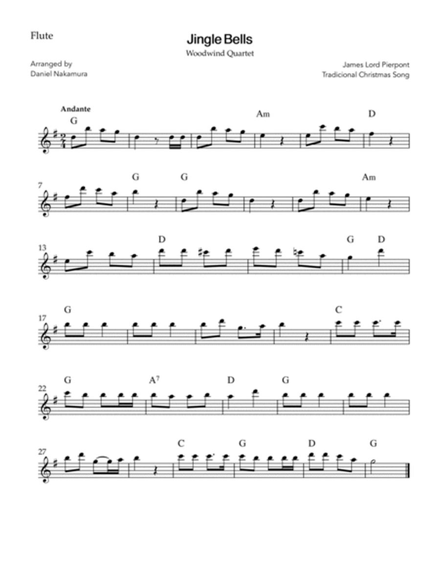 Jingle Bells (for woodwind quartet) image number null