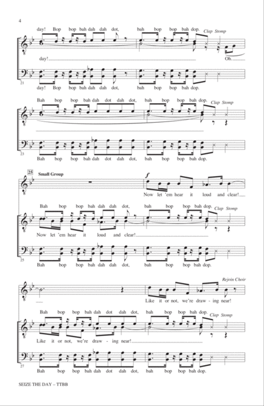 Seize The Day (from Newsies The Musical) (arr. Kirby Shaw) TTBB scores gallery preview page 3
