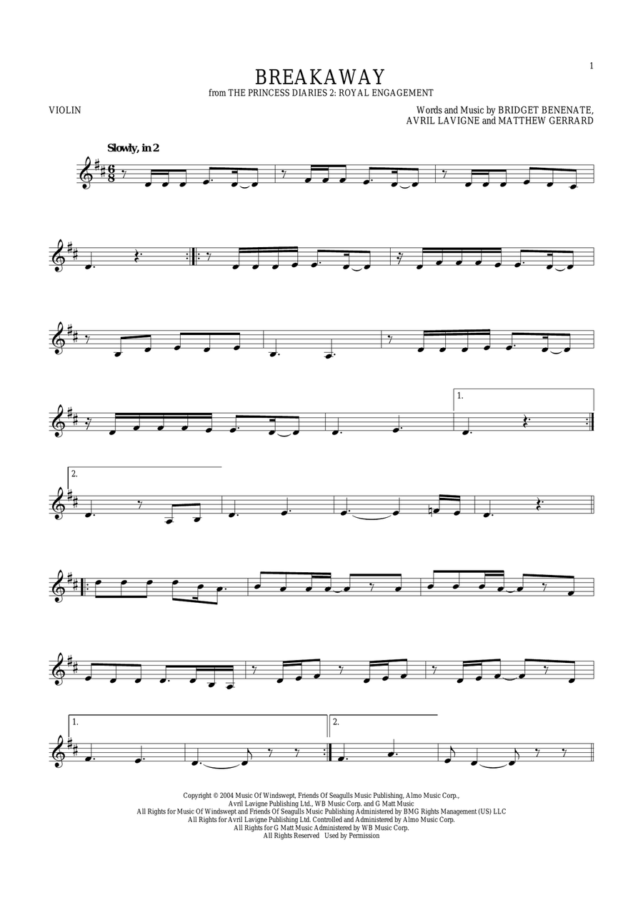 Breakaway Breakaway Violin Solo scores gallery preview page 1
