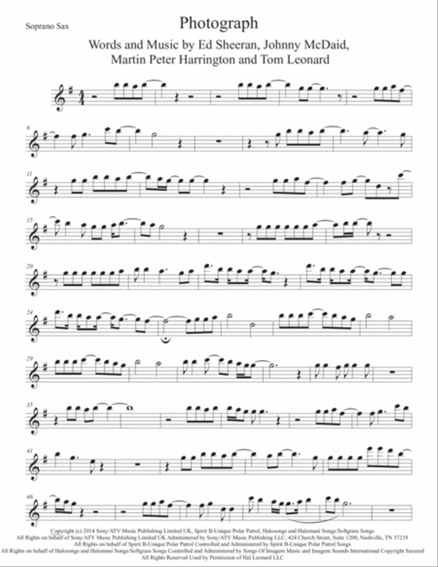 Photograph Photograph Soprano Saxophone scores gallery preview page 1