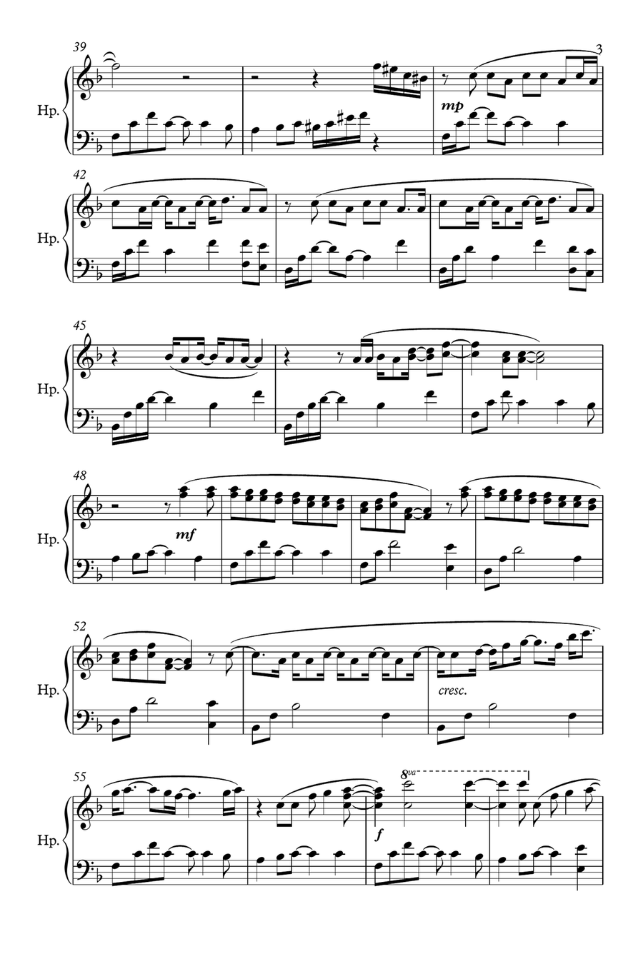 Just The Way You Are Harp scores gallery preview page 3