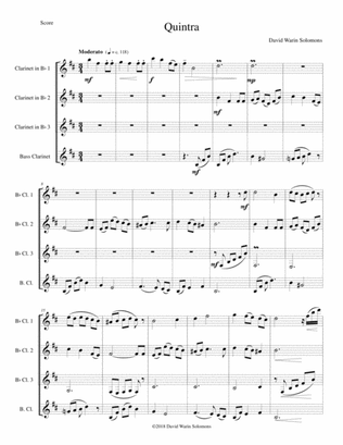 Quintra for clarinet quartet (3 B flats and 1 Bass)