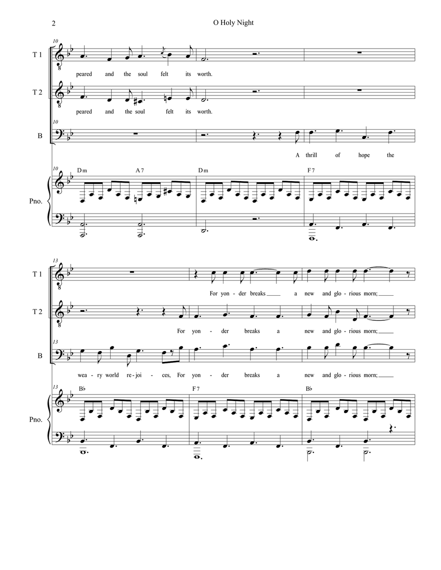 O Holy Night (TTB - Medium/Low Key) TTB scores gallery preview page 3