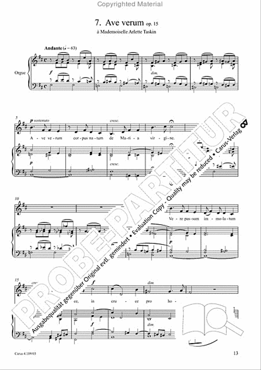 Shorter sacred works. Vol. 15 of the Vierne Complete Edition (Vierne: Kleinere Kirchenwerke. Bd. 15 der Vierne-Gesamtausgabe) Organ scores gallery preview page 14