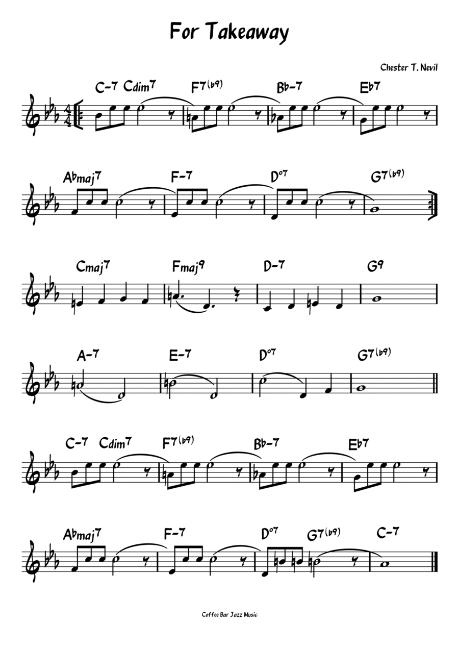 Café Jazz Music with Relaxing Piano; Complete Concert-pitch Lead Sheets