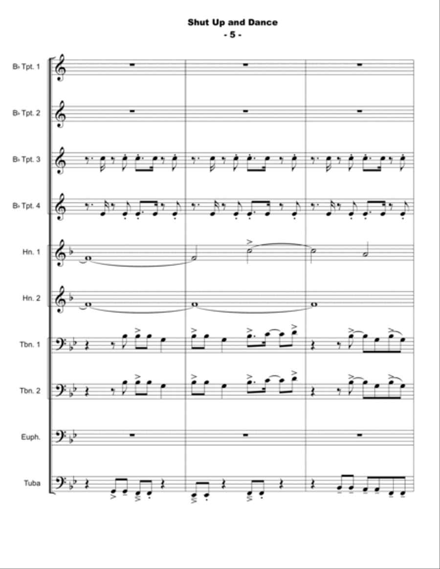 Shut Up And Dance Brass Ensemble scores gallery preview page 6