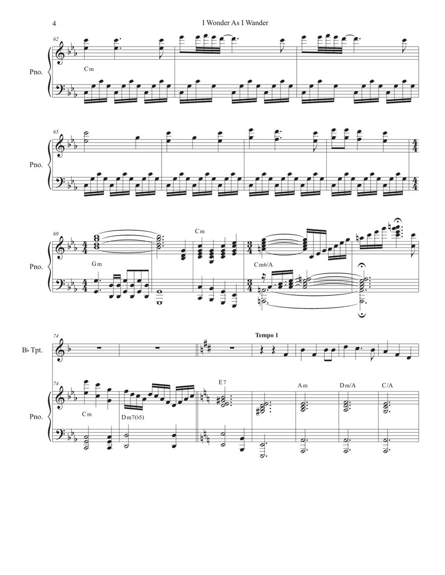 I Wonder As I Wander I Wonder As I Wander Trumpet Solo scores gallery preview page 4