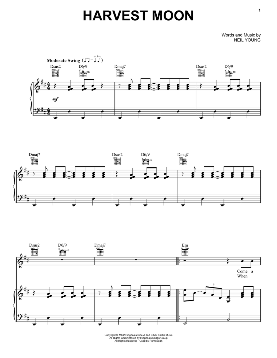 Harvest Moon Acoustic Guitar scores gallery preview page 1