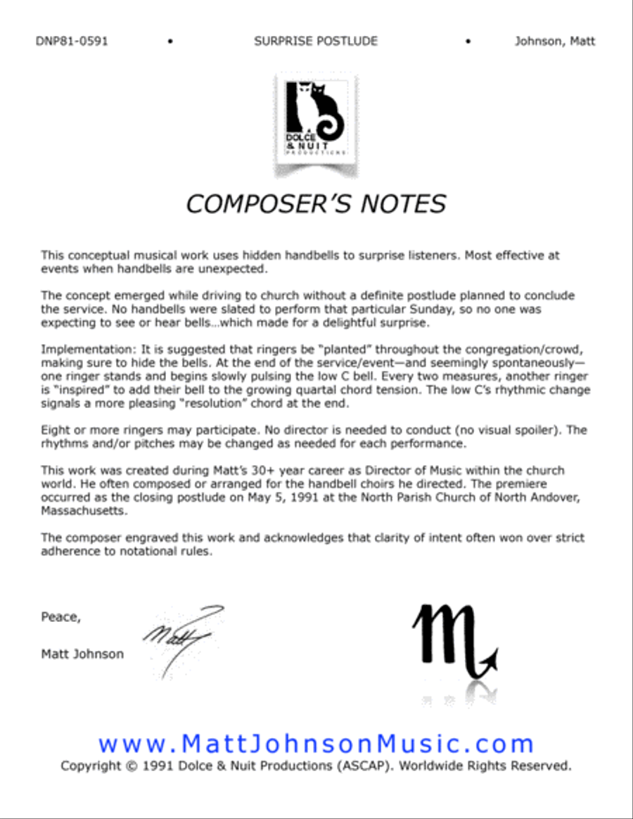 Surprise Postlude ~ only 16 bells needed! - REPRODUCIBLE Handbell Choir scores gallery preview page 2
