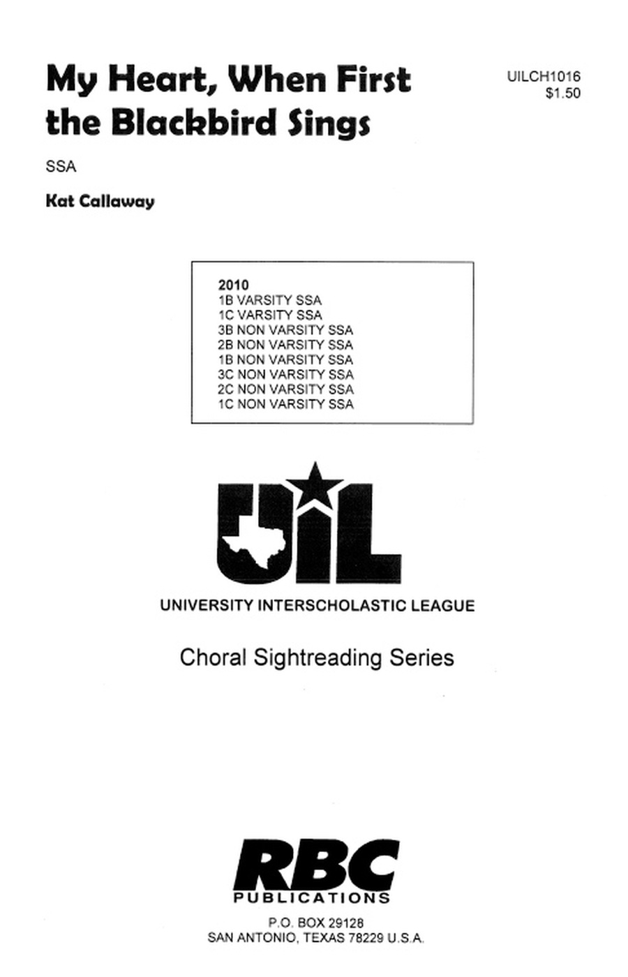 My Hear, When First The Blackbird Sings (SSA) SSA scores gallery preview page 1