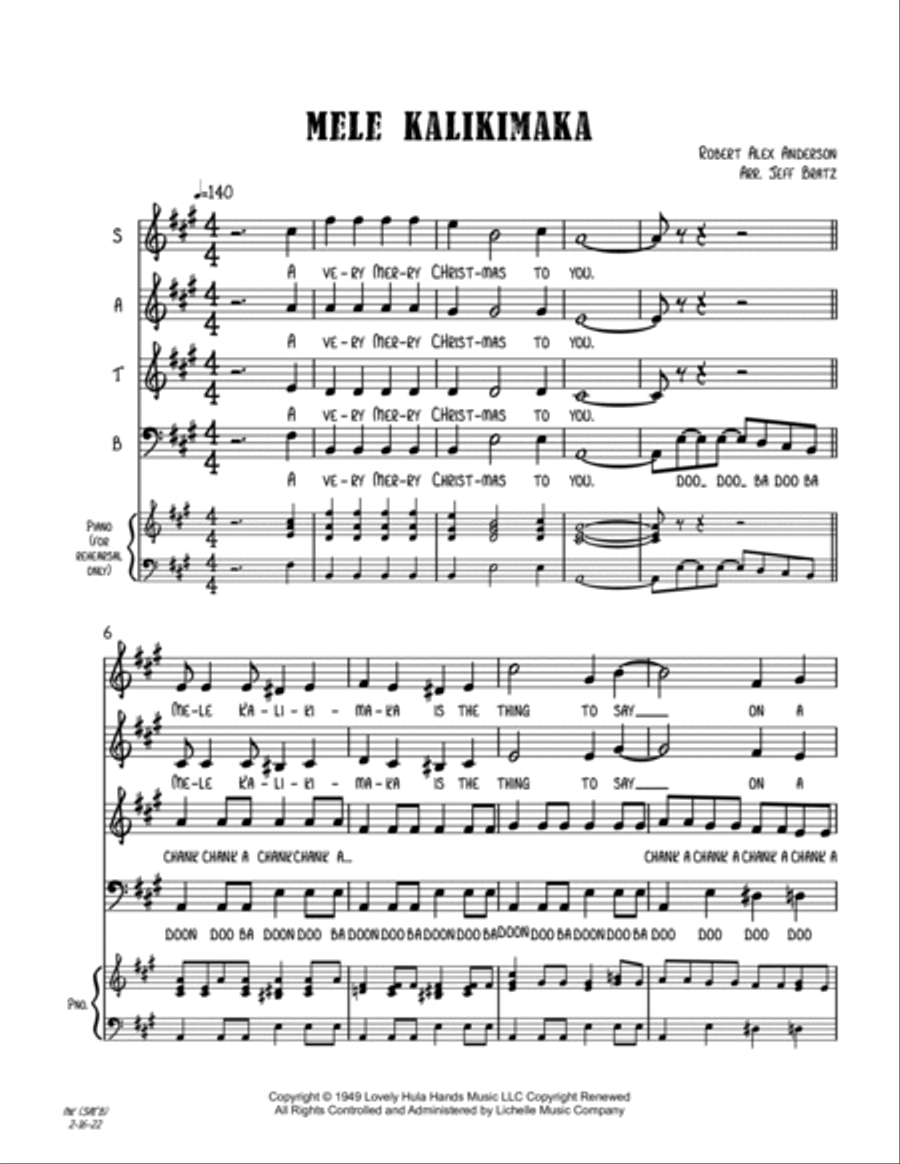 Mele Kalikimaka 4-Part scores gallery preview page 2
