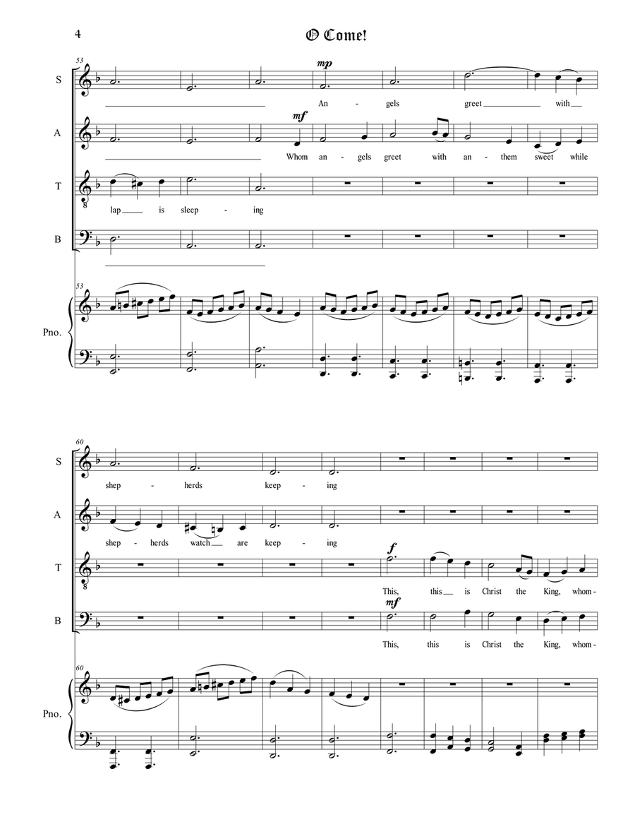 O Come! O Come! 4-Part scores gallery preview page 6