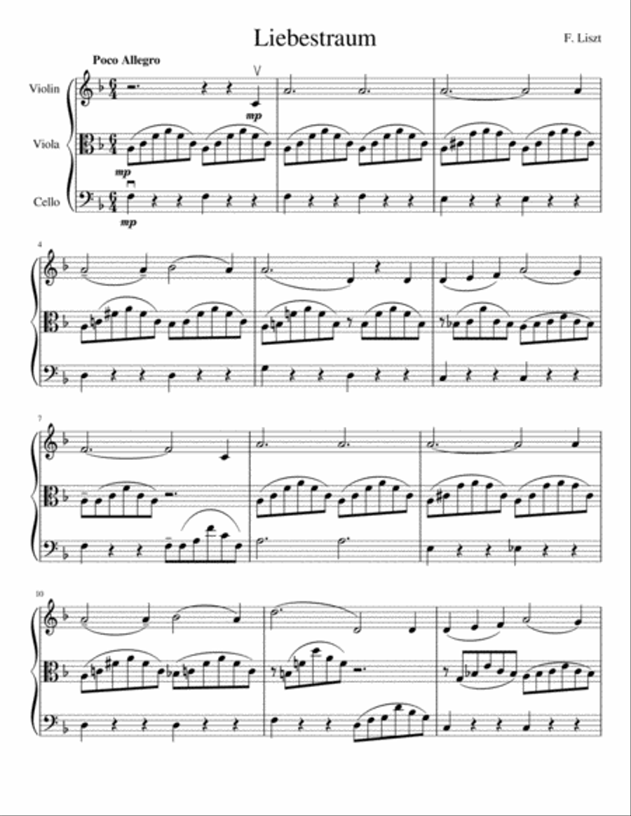Liebestraum Liebestraum String Trio scores gallery preview page 2