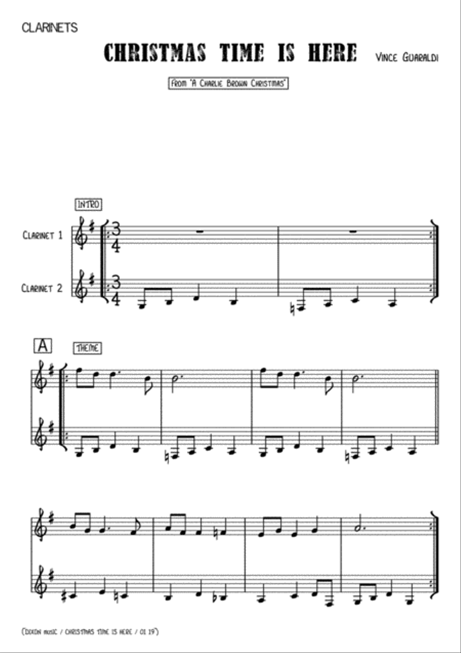 Christmas Time Is Here Woodwind Ensemble scores gallery preview page 1