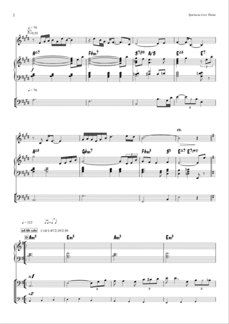 Spartacus - Love Theme Flute scores gallery preview page 2