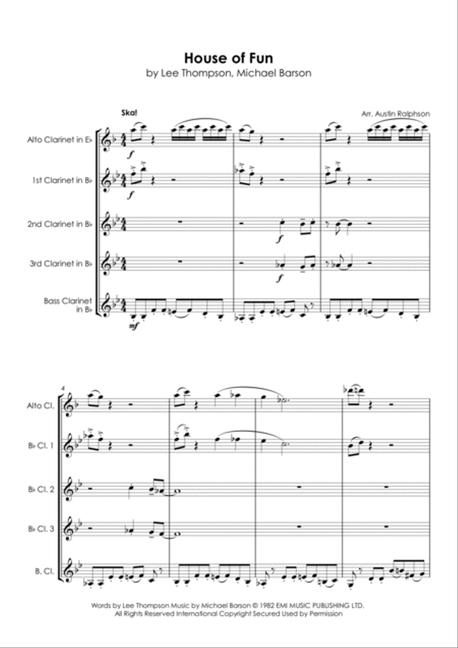 House Of Fun Clarinet Quintet scores gallery preview page 3