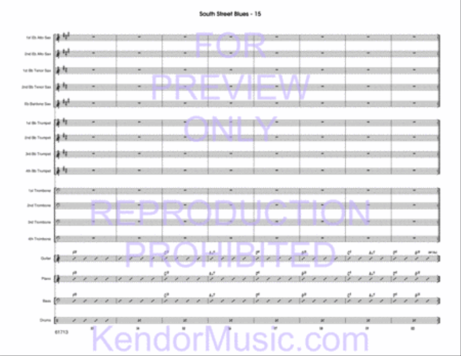 South Street Blues (Full Score) Jazz Ensemble scores gallery preview page 16